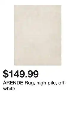 Ikea ÄRENDE Rug, high pile, off-white offer