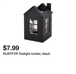 Ikea KUSTFYR Tealight holder, black offer