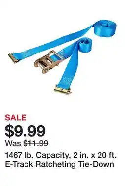 Harbor Freight Tools 1467 lb. Capacity, 2 in. x 20 ft. E-Track Ratcheting Tie-Down offer