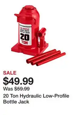 Harbor Freight Tools 20 Ton Hydraulic Low-Profile Bottle Jack offer