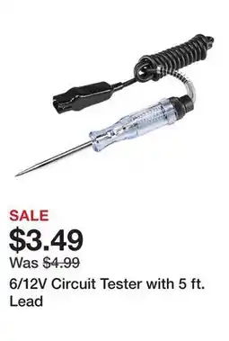 Harbor Freight Tools 6/12V Circuit Tester with 5 ft. Lead offer