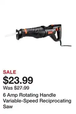 Harbor Freight Tools 6 Amp Rotating Handle Variable-Speed Reciprocating Saw offer