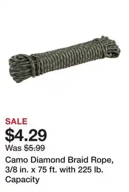 Harbor Freight Tools Camo Diamond Braid Rope, 3/8 in. x 75 ft. with 225 lb. Capacity offer