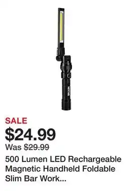 Harbor Freight Tools 500 Lumen LED Rechargeable Magnetic Handheld Foldable Slim Bar Work Light offer