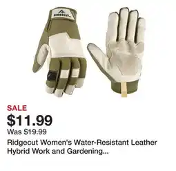 Tractor Supply Company Ridgecut Women's Water-Resistant Leather Hybrid Work and Gardening Gloves, 1-Pair offer