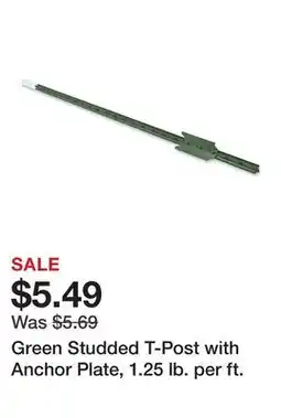 Tractor Supply Company Green Studded T-Post with Anchor Plate, 1.25 lb. per ft offer