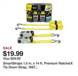 Tractor Supply Company SmartStraps 1.5 in. x 14 ft. Premium RatchetX Tie Down Strap, 1667 lb., Yellow, 2 pk offer