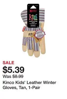 Tractor Supply Company Kinco Kids' Leather Winter Gloves, Tan, 1-Pair offer