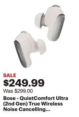 Best Buy Bose - QuietComfort Ultra (2nd Gen) True Wireless Noise Cancelling In-Ear Earbuds - White Smoke offer