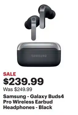 Best Buy Samsung - Galaxy Buds4 Pro Wireless Earbud Headphones - Black offer