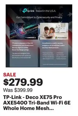Best Buy TP-Link - Deco XE75 Pro AXE5400 Tri-Band Wi-Fi 6E Whole Home Mesh System (3-Pack) - White offer