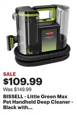 Best Buy BISSELL - Little Green Max Pet Handheld Deep Cleaner - Black with Cha Cha Lime Accents offer