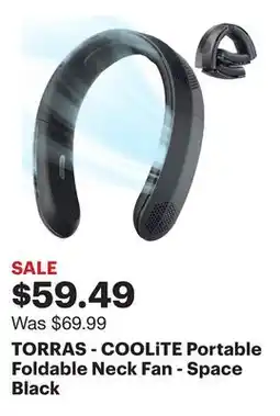 Best Buy TORRAS - COOLiTE Portable Foldable Neck Fan - Space Black offer