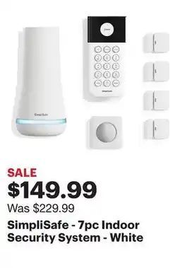 Best Buy SimpliSafe - 7pc Indoor Security System - White offer