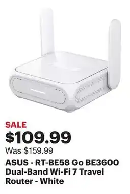 Best Buy ASUS - RT-BE58 Go BE3600 Dual-Band Wi-Fi 7 Travel Router - White offer