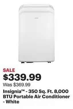 Best Buy Insignia - 350 Sq. Ft. 8,000 BTU Portable Air Conditioner - White offer