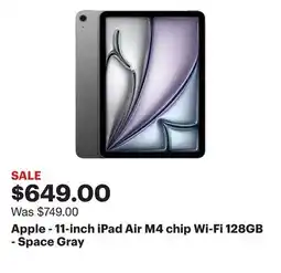Best Buy Apple - 11-inch iPad Air M4 chip Wi-Fi 128GB - Space Gray offer