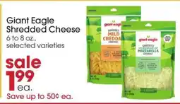Giant Eagle Giant Eagle Shredded Cheese offer