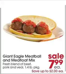 Giant Eagle Giant Eagle Meatball and Meatloaf Mix offer