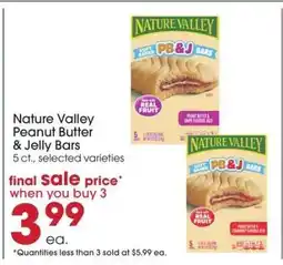 Giant Eagle Nature Valley Peanut Butter & Jelly Bars offer