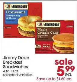 Giant Eagle Jimmy Dean Breakfast Sandwiches offer