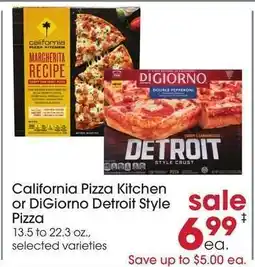 Giant Eagle California Pizza Kitchen or DiGiorno Detroit Style Pizza offer