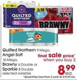 Giant Eagle Quilted Northern, Angel Soft, Brawny or Sparkle offer
