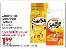 Giant Eagle Goldfish or Seasoned Pretzels offer