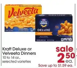 Giant Eagle Kraft Deluxe or Velveeta Dinners offer