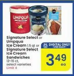Albertsons Signature Select or Umpqua Ice Cream offer
