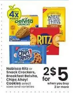 Albertsons Nabisco Ritz or Snack Crackers, Breakfast Belvita, Chips Ahoy! Cookies offer
