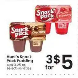 Albertsons Hunt's Snack Pack Pudding offer