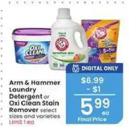 Albertsons Arm & Hammer Laundry Detergent or Oxi Clean Stain Remover offer