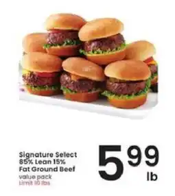 Albertsons Signature Select 85% Lean 15% Fat Ground Beef offer