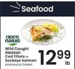 Albertsons Wild Caught Alaskan Cod Fillets or Sockeye Salmon offer