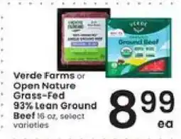 Albertsons Verde Farms or Open Nature Grass-Fed 93% Lean Ground Beef offer