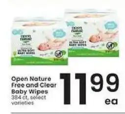 Albertsons Open Nature Free and Clear Baby Wipes offer
