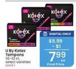 Albertsons U by Kotex Tampons offer