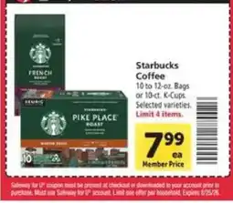 Safeway Starbucks Coffee offer
