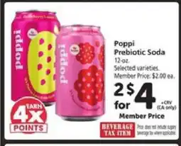 Safeway Poppi Prebiotic Soda offer