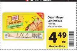 Safeway Oscar Mayer Lunchmeat offer