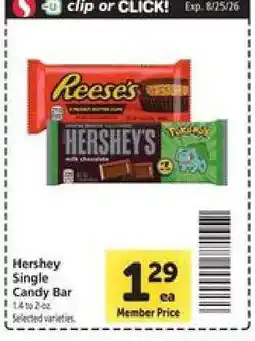 Safeway Hershey Single Candy Bar offer