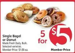 Safeway Single Bagel or Donut offer