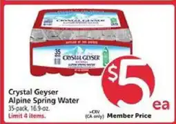 Safeway Crystal Geyser Alpine Spring Water offer