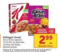 Safeway Kellogg's Cereal offer