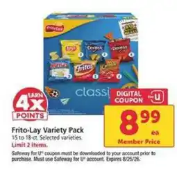 Safeway Frito Lay Variety Pack offer