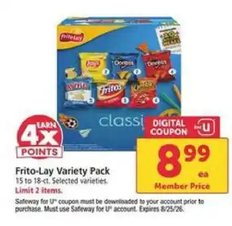 Safeway Frito Lay Variety Pack offer