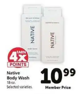 Safeway Native Body Wash offer