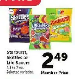 Safeway Starburst, Skittles or Life Savers offer