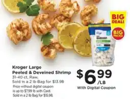 Pick'n Save Kroger Large Peeled & Deveined Shrimp offer